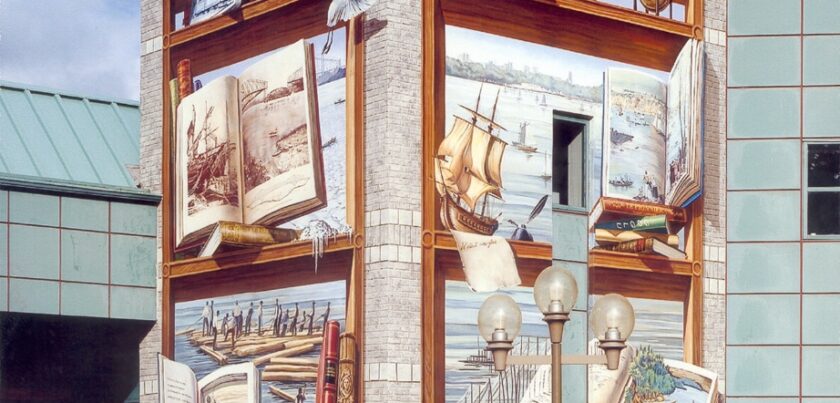 Fresque de la bibliothèque Lauréat-Vallière